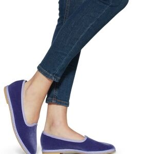 Italeau Allegra Flats Size 40 Women Velluto Iris Purple